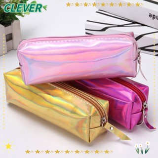 Clever กระเป๋าดินสอ PVC กันน้ํา ความจุ 6 สี 2 ชิ้น