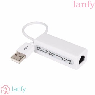 Lanfy อะแดปเตอร์การ์ดเครือข่ายอีเธอร์เน็ต USB ความเร็วสูง 10 100Mbps C Lan Rj45 สําหรับแล็ปท็อป