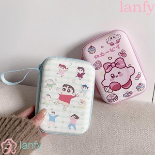 Lanfy กระเป๋าเก็บหูฟัง สายเคเบิ้ล USB กันตก มีซิป ลายการ์ตูนอนิเมะ Kirby