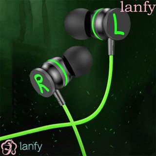 Lanfy หูฟังอินเอียร์ แบบมีสาย Type C 3.5 มม. สําหรับโทรศัพท์มือถือ