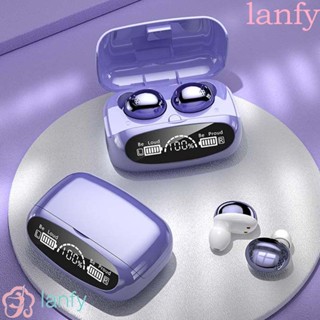 Lanfy M32 หูฟังสเตอริโอบลูทูธ พร้อมไมโครโฟน แบบพกพา พร้อมกล่องชาร์จ