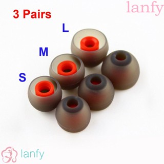 Lanfy ที่อุดหูหูฟังอินเอียร์ ซิลิโคน S M L 3 คู่