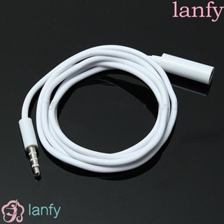 Lanfy สายเคเบิลต่อขยาย ปลั๊ก M/F ตัวผู้ เป็นตัวเมีย สีขาว สําหรับหูฟัง 4 ขั้ว 1 ชิ้น