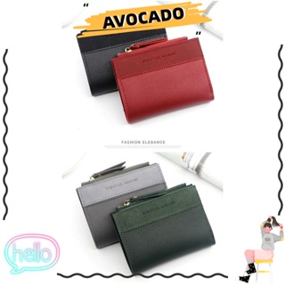 Avocarr กระเป๋าสตางค์ใบสั้น หนัง PU มีซิป ใส่บัตรได้ 7 สี สําหรับผู้หญิง