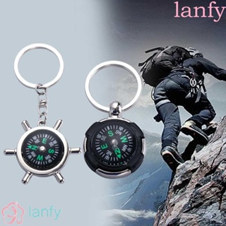 Lanfy พวงกุญแจเข็มทิศนําทาง ขนาดเล็ก อุปกรณ์เสริม สําหรับตั้งแคมป์ เดินป่า ขี่จักรยาน