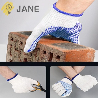 Jane ถุงมือ PVC สีขาว และสีฟ้า เพื่อความปลอดภัย สําหรับงานซ่อม 1 2 3 4 5 คู่