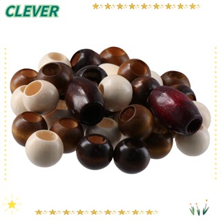 Clever ลูกปัดไม้ ทรงกลม ขนาดใหญ่ 10 มม. สีน้ําตาลกาแฟ สําหรับทําเครื่องประดับ DIY 130 ชิ้น