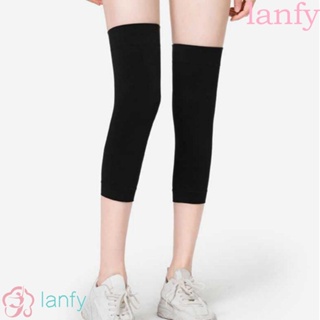 Lanfy ปลอกสวมหุ้มหัวเข่า ผ้าฝ้ายบริสุทธิ์ ระบายอากาศ อบอุ่น ปรับขนาดได้ สําหรับเล่นกีฬา