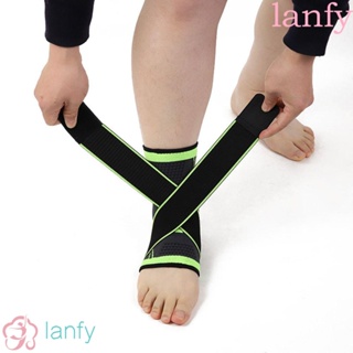 Lanfy สายรัดข้อเท้า ผ้าไนล่อน ยืดหยุ่น 3D สําหรับเล่นกีฬา ปั่นจักรยาน