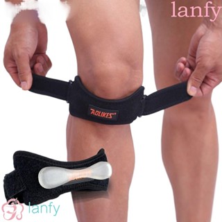 Lanfy สายรัดหัวเข่า ปรับได้ สําหรับเล่นกีฬากลางแจ้ง