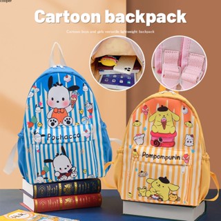 【พร้อมส่ง】 Kuromi Backpack Sanrio Cute Cartoon Women Kids Backpack Waterproof Nylon School Backpack Student Girls Kawaii Cinnamoroll