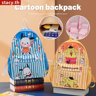 【พร้อมส่ง】 Kuromi Backpack Sanrio Cute Cartoon Women Kids Backpack Waterproof Nylon School Backpack Student Girls Kawaii Cinnamoroll