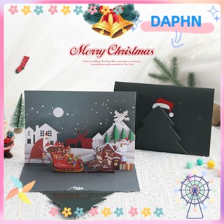 Daphs การ์ดกระดาษ ลายซานตาคลอส สโนว์แมน ต้นคริสต์มาส