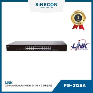 Link(ลิ้งค์) เน็ตเวิร์กสวิตช์ PG-2126A 26-Port GIGABIT SWITCH, 24 GE + 2 SFP (GE)