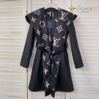 ♥ เช็คสินค้าก่อนสั่ง LOUIS dress coat LV ใส่ได้2 ด้าน เดรสโค้ท เสื้อโค้ท ตัวยาว มีฮู้ด + เข็มขัด ผ้าวูล wool หลุยส์