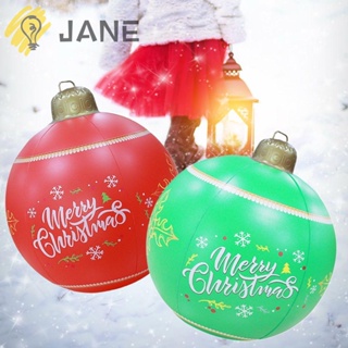 Jane ลูกบอล PVC มีไฟ LED ขนาด 60 ซม. ของเล่นคริสต์มาส สําหรับตกแต่งบ้าน กลางแจ้ง