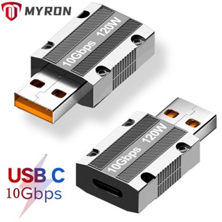 Myron อะแดปเตอร์แปลง Type-c 3.1 เป็น USB โลหะผสมสังกะสี 10Gbps 120W