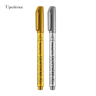 [Uperfector.th] ปากกามาร์กเกอร์ เมทัลลิก กันน้ํา สีเงิน สีทอง สําหรับวาดภาพกราฟฟิตี้ 12 ชิ้น