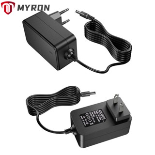 Myron อะแดปเตอร์ AC/DC 100-240V แถบไฟ LED ป้องกันแรงดันไฟฟ้าเกิน ปลั๊ก US EU ที่ชาร์จกล้องวงจรปิด Camea