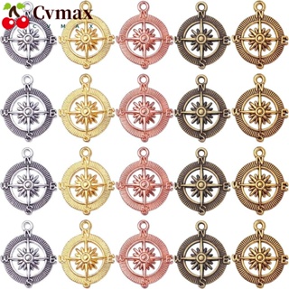 Cvmax จี้เข็มทิศ โลหะผสม สไตล์โบราณ สีเงิน สีเขียว สีทอง สีโรสโกลด์ เครื่องประดับ