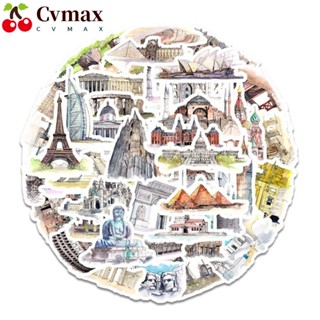 Cvmax สติกเกอร์ PVC ลายสถาปัตยกรรมโลก หลากสี สไตล์วินเทจ DIY 126 ชิ้น