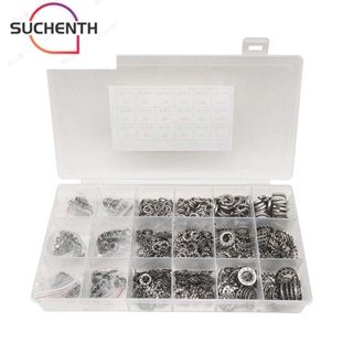 Suchenth แหวนรองล็อก สเตนเลส สีเงิน สําหรับรถยนต์ 720 ชิ้น