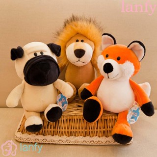 Lanfy ตุ๊กตายีราฟ สิงโต ลิง แรคคูน แบบนิ่ม ขนาด 25 ซม. ของเล่นสําหรับเด็ก