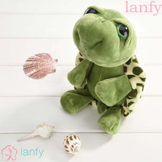 Lanfy ตุ๊กตาการ์ตูนเต่า ผ้ากํามะหยี่ขนนิ่ม สีเขียว ขนาด 20 ซม. ของเล่นสําหรับเด็ก พ่อแม่ และลูก