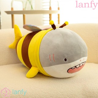 Lanfy หมอนตุ๊กตานุ่ม รูปผึ้งฉลาม นอนหลับสบาย ของเล่นสําหรับเด็ก