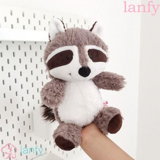 Lanfy ตุ๊กตาแรคคูนจําลอง แบบนิ่ม รูปการ์ตูนคริสต์มาส ของเล่นสําหรับเด็ก