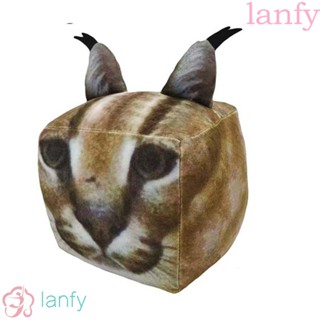 Lanfy หมอนตุ๊กตานุ่ม รูปการ์ตูนสัตว์ แมว ทรงสี่เหลี่ยม สําหรับตกแต่งบ้าน โซฟา