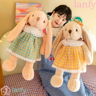 Lanfy ตุ๊กตากระต่ายจําลอง ขนปุยน่ารัก ขนาด 30 ซม. 45 ซม. สําหรับตกแต่งบ้าน