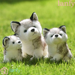 Lanfy ตุ๊กตาสุนัขฮัสกี้ ตุ๊กตายัดไส้ เสมือนจริง ของเล่นสําหรับเด็ก