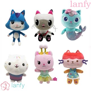 Lanfy หมอนตุ๊กตานุ่ม รูปการ์ตูนแมวนางเงือก ขนาด 25 ซม. สําหรับเด็ก