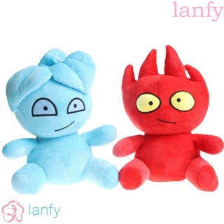 Lanfy ของเล่นเด็ก ตุ๊กตาการ์ตูน Fireboy and Watergirl สีแดง สีฟ้า 25 ซม. สําหรับตกแต่งบ้าน