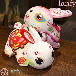 Lanfy ตุ๊กตากระต่ายมาสคอตน่ารัก ของขวัญปีใหม่จีน สําหรับตกแต่งบ้าน