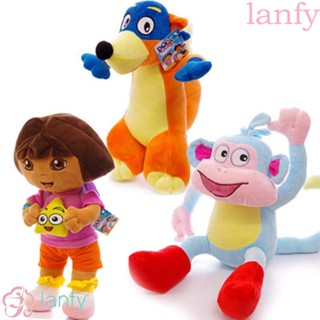 Lanfy ตุ๊กตาของเล่น รูปการ์ตูนลิง Dora the Explorer ขนนิ่ม สําหรับตกแต่งบ้าน