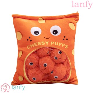 Lanfy หมอนตุ๊กตานุ่ม รูปการ์ตูนขนมขบเคี้ยว ของเล่นสําหรับเด็ก 6 ชิ้น