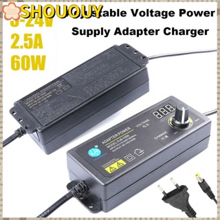 Shououy อุปกรณ์ชาร์จแรงดันไฟฟ้า AC DC 3V-24V ปลั๊ก US EU ปรับได้