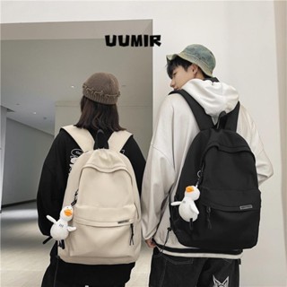 UUMIR กระเป๋าเป้สะพายหลัง กันน้ํา ความจุขนาดใหญ่ สีพื้น เรียบง่าย สําหรับเด็กผู้ชาย นักเรียน 2023