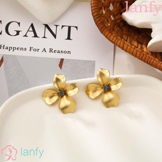 Lanfy ต่างหู อินเทรนด์ ดอกไม้ สาวเกาหลี เครื่องประดับแฟชั่น