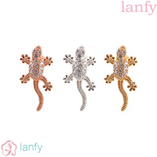 Lanfy ต่างหูเพทาย รูปสัตว์จิ้งจก จิ้งจก 1 ชิ้น