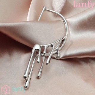 Lanfy ต่างหูตะขอ สไตล์ฮิปฮอป พังก์ สําหรับผู้หญิง