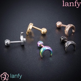 Lanfy ต่างหูสตั๊ด สเตนเลส ทรงเรขาคณิต สไตล์เกาหลี เรโทร เครื่องประดับแฟชั่น