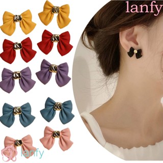 Lanfy ต่างหูสตั๊ด เข็มเงิน S925 สไตล์วินเทจ มินิมอล เรโทร เครื่องประดับ สําหรับผู้หญิง