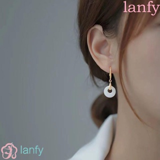 Lanfy ต่างหูหยก หัวเข็มขัด เพื่อความปลอดภัย หรูหรา ย้อนยุค ปาร์ตี้ ของขวัญบุคลิกภาพ สําหรับผู้หญิง