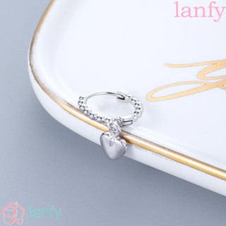 Lanfy ต่างหูห่วง ทรงเรขาคณิต สไตล์พังก์ ทรงกลม เครื่องประดับ สําหรับผู้หญิง