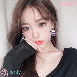 Lanfy ต่างหู จี้รูปแมวน่ารัก โลหะผสม แฟชั่นสําหรับผู้หญิง