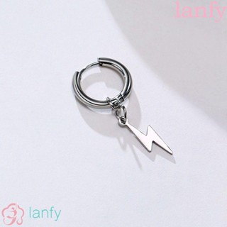 Lanfy ผู้ชาย ต่างหู เรียบง่าย ฮิปฮอป ห่วง ผู้ชาย หู หัวเข็มขัด สเตนเลส ผู้หญิง ต่างหูกระดุม ผู้ชาย ต่างหูคลิป