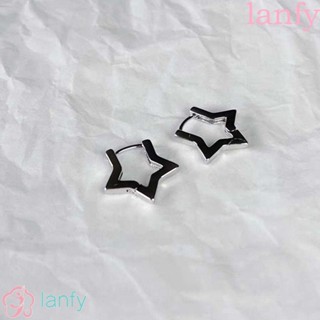 Lanfy ต่างหูห่วง ผู้หญิง บุคลิกภาพ เท่ ดาว อินเทรนด์ หวาน เพทาย เรียบง่าย สไตล์เกาหลี ต่างหู